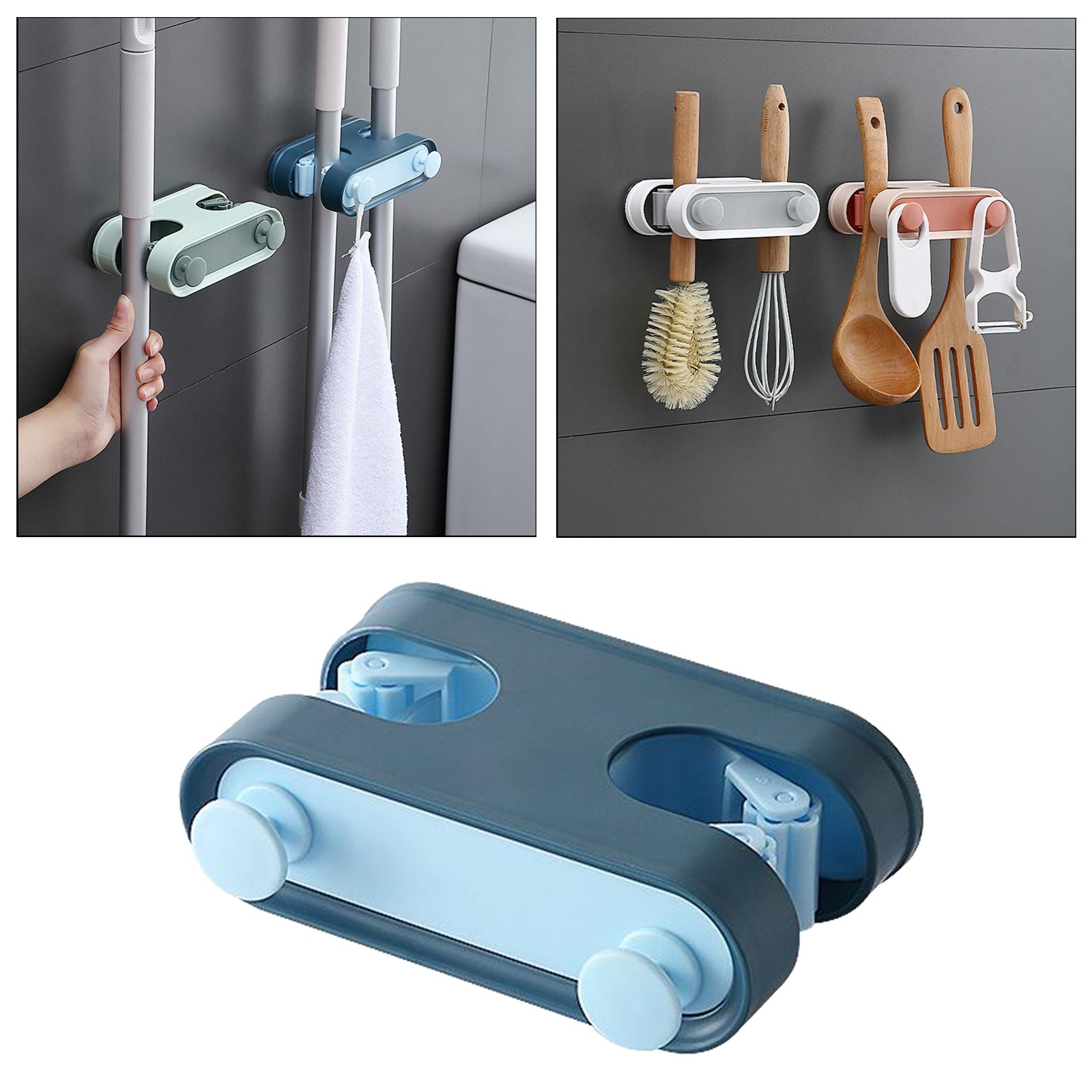 Broom Holder Wall Mounted, Mop Holders Broom Grippers Racks Hanger Anti- No Drilling Holder