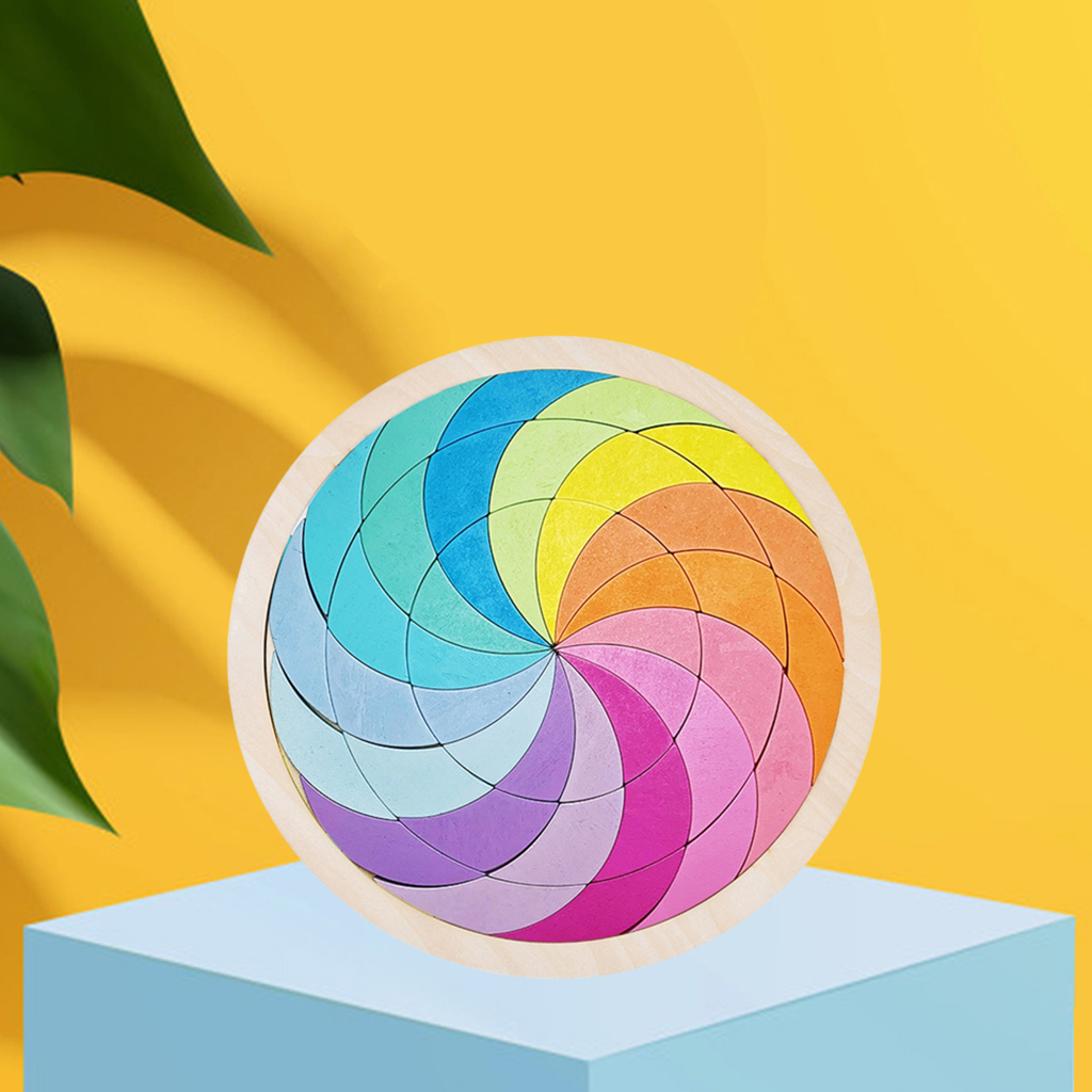 Wooden Pattern Blocks Puzzle Game Classic Educational Toys Tangrams for Kids