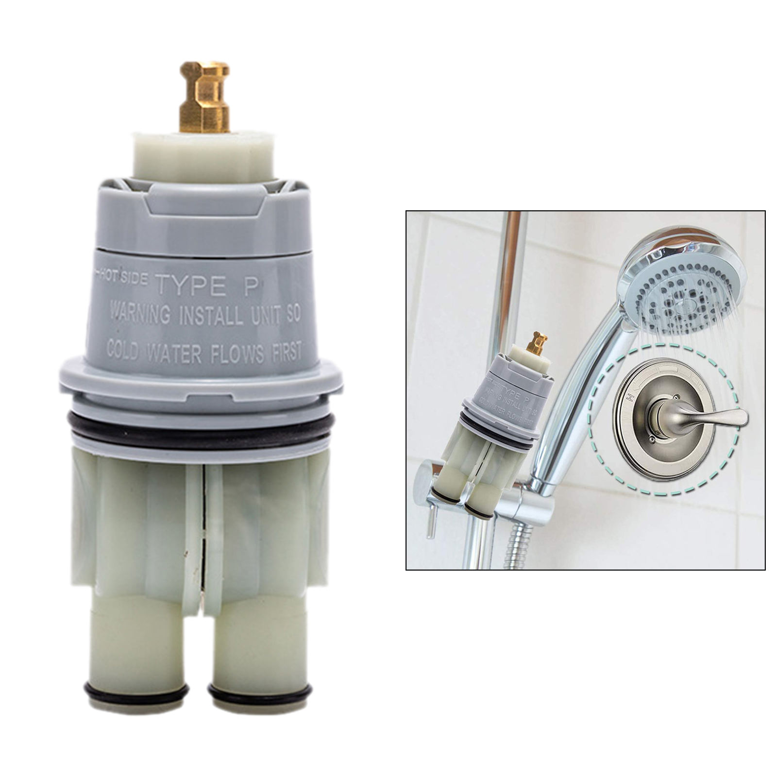 Compatible RP46074 Shower Cartridge Kit Assembly for Delta Shower Temperature Control Universal Valve Cartridge Repair White