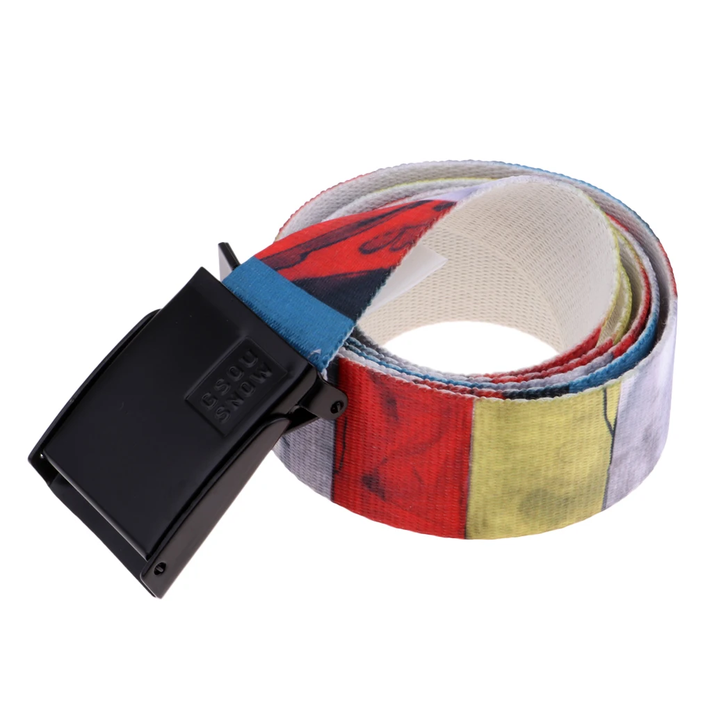 Colorful Canvas Web Belt Waistband for Winter Sports Skiing Snowboarding Outdoor Sports Hiking Climbing Men Women Child
