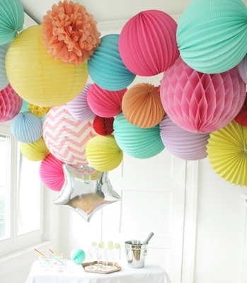 Papier-Wabenball-Blumenlaterne DIY Handgemachte Hochzeits- und Kindergeburtstagsdekoration Babyparty-Wabenball-Laternen Dekorativ – Detail 1