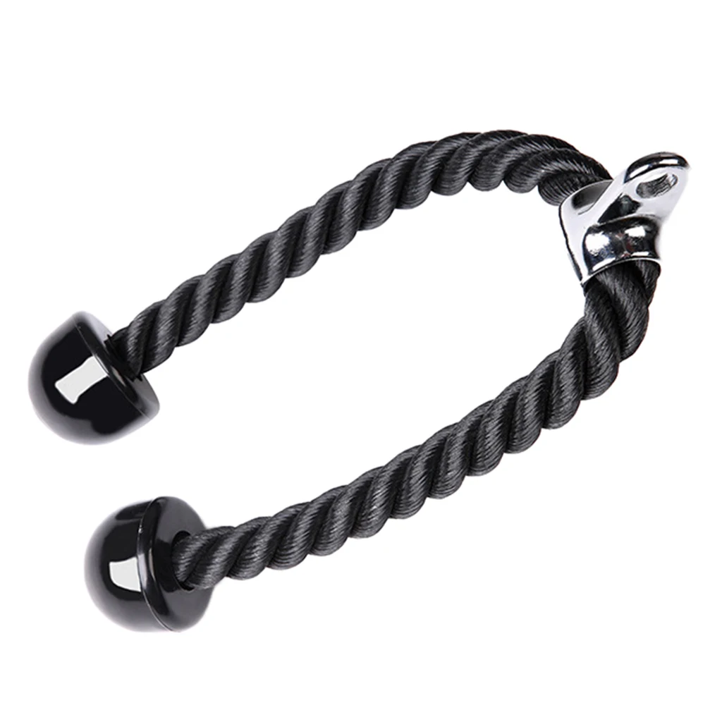 Deluxe Tricep Rope Pull Down  27.6 inch Rope Easy Grip Non Slip Cable Attachment