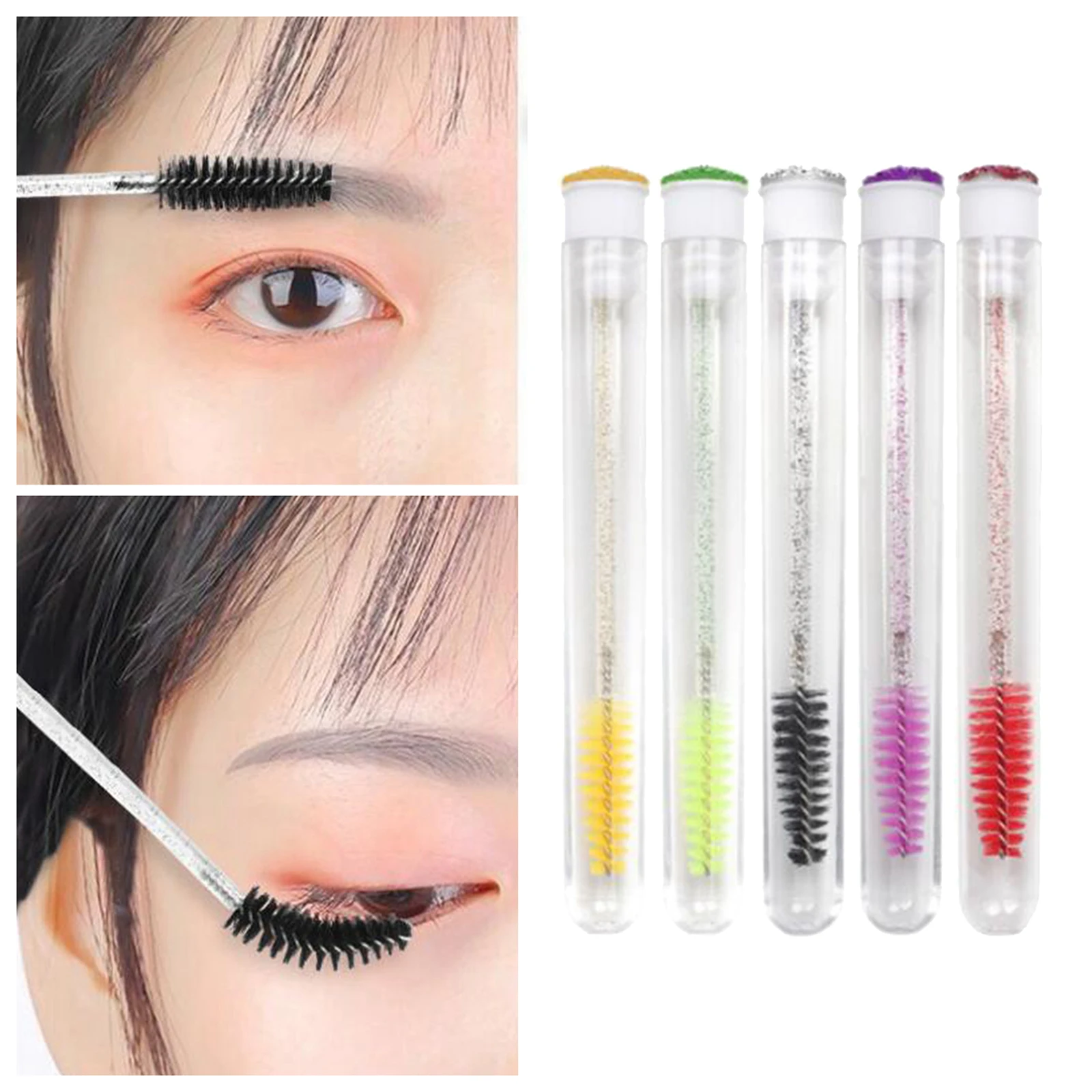 5Pcs Disposable Mascara Wand Tube Clear Eyelash Tube Eyelash Makeup Brush Tool for Eyelash Eyelash Extension Supplies For Home And Travel