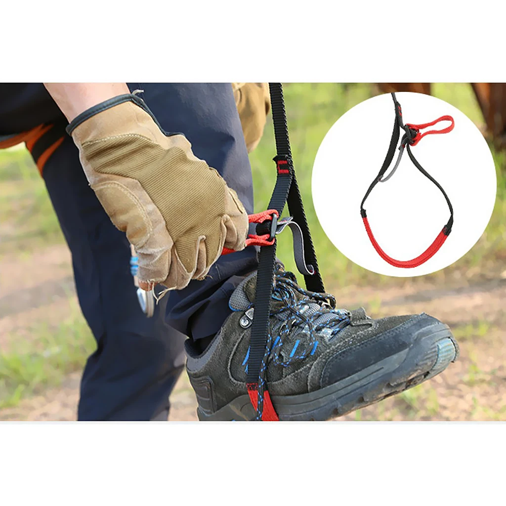 Outdoor Safety Rock Climbing Ascender Mountaineering Foot Buckle Strap Equip