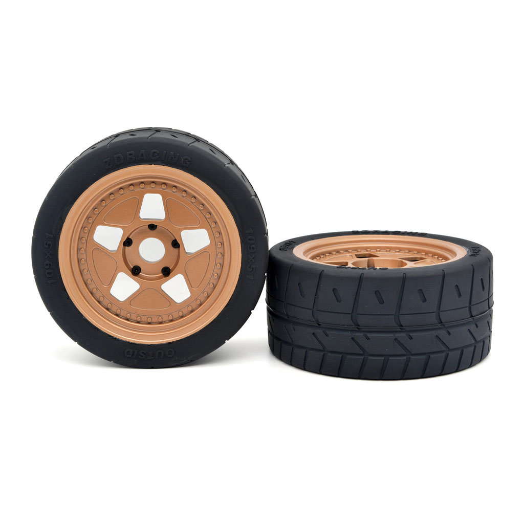 2 Pack of RC Car Rubber Tyres Set for ARRMA ZD Racing 1:7 RC  On-Road Car Parts