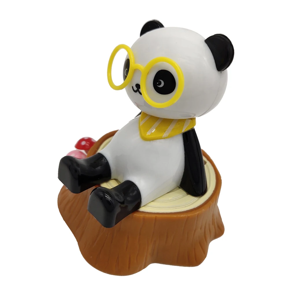 Solar Powered Dancing Panda Swing Figure Joke Toy Home Car Ornament 