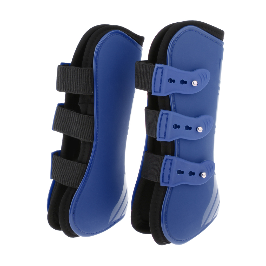 1 Pair Open Front Horse Exercise Jumping Boots, Tendon Leg Support Boots for Training, Riding, Eventing