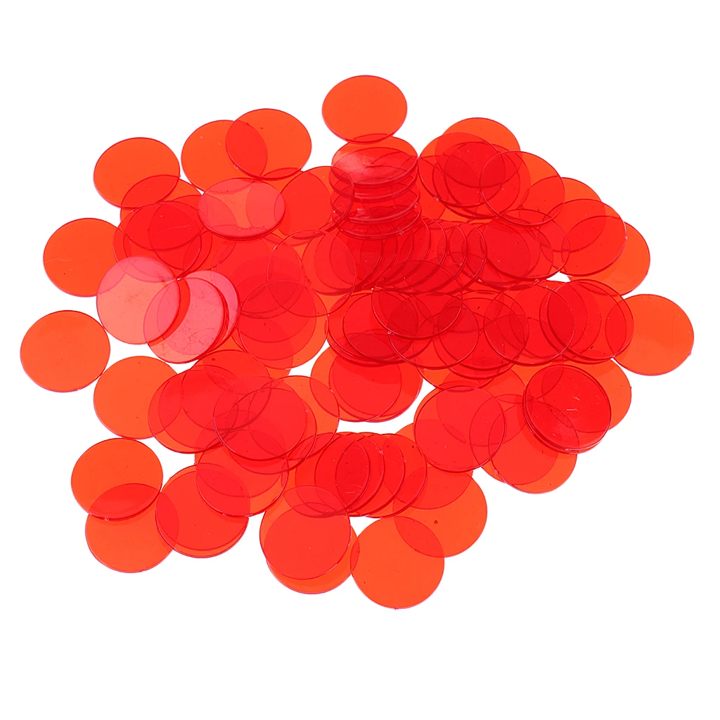 100 Pieces Counting Bingo Chips Markers for Bingo Playing Cards