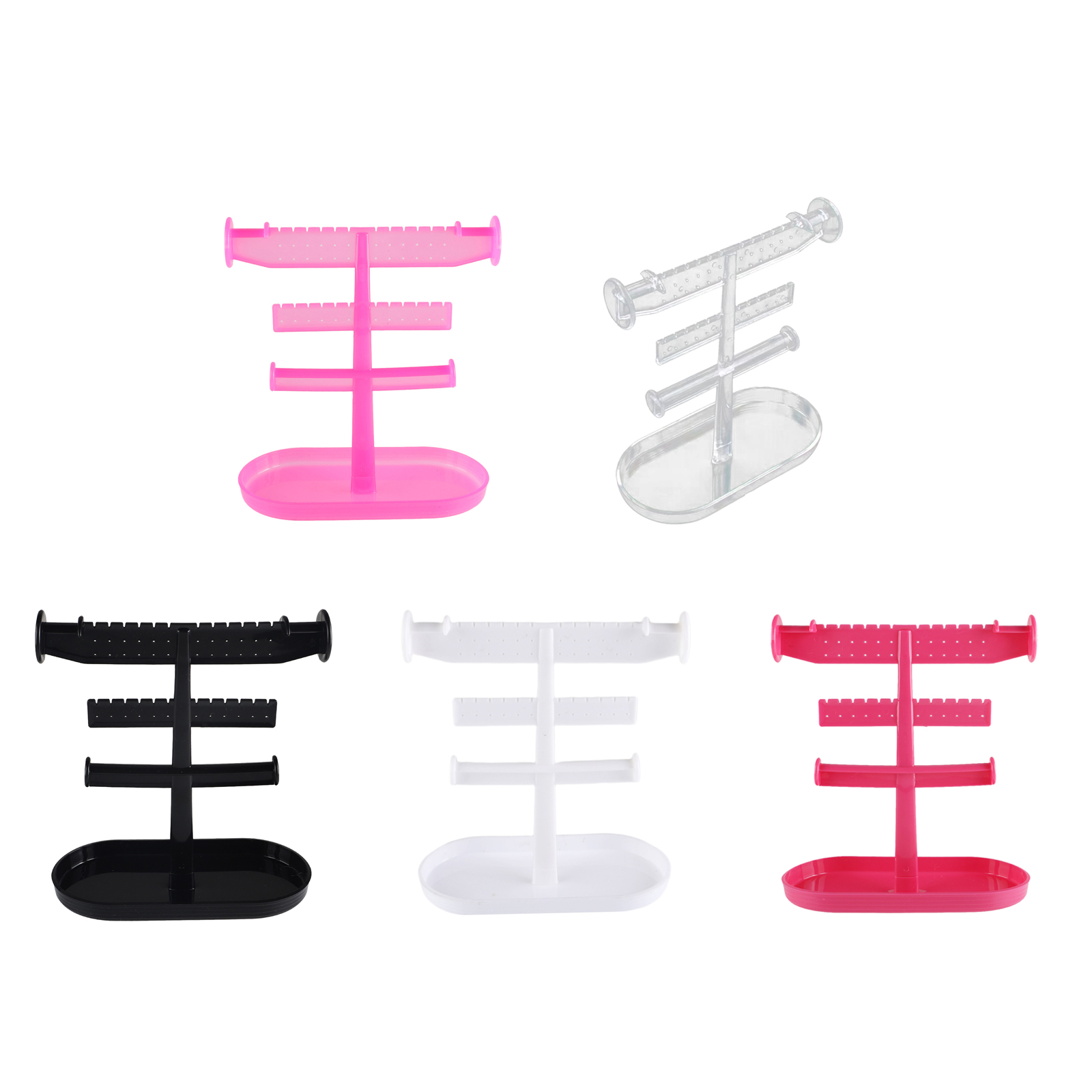 Earrings Holder for Dangle Earrings Organizer 12 Grooves for Necklaces Display Ear Stud with Tray Dish