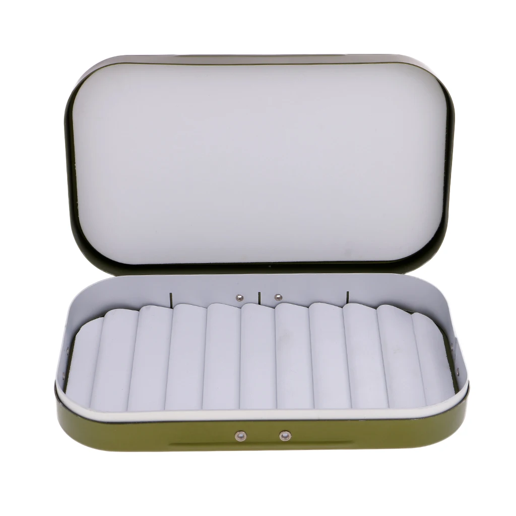 15.5x9.5x2.7cm Aluminum Alloy Fly Fishing Lures Box Super Foam Insert Flies Hooks Lures Baits Fly Boxes