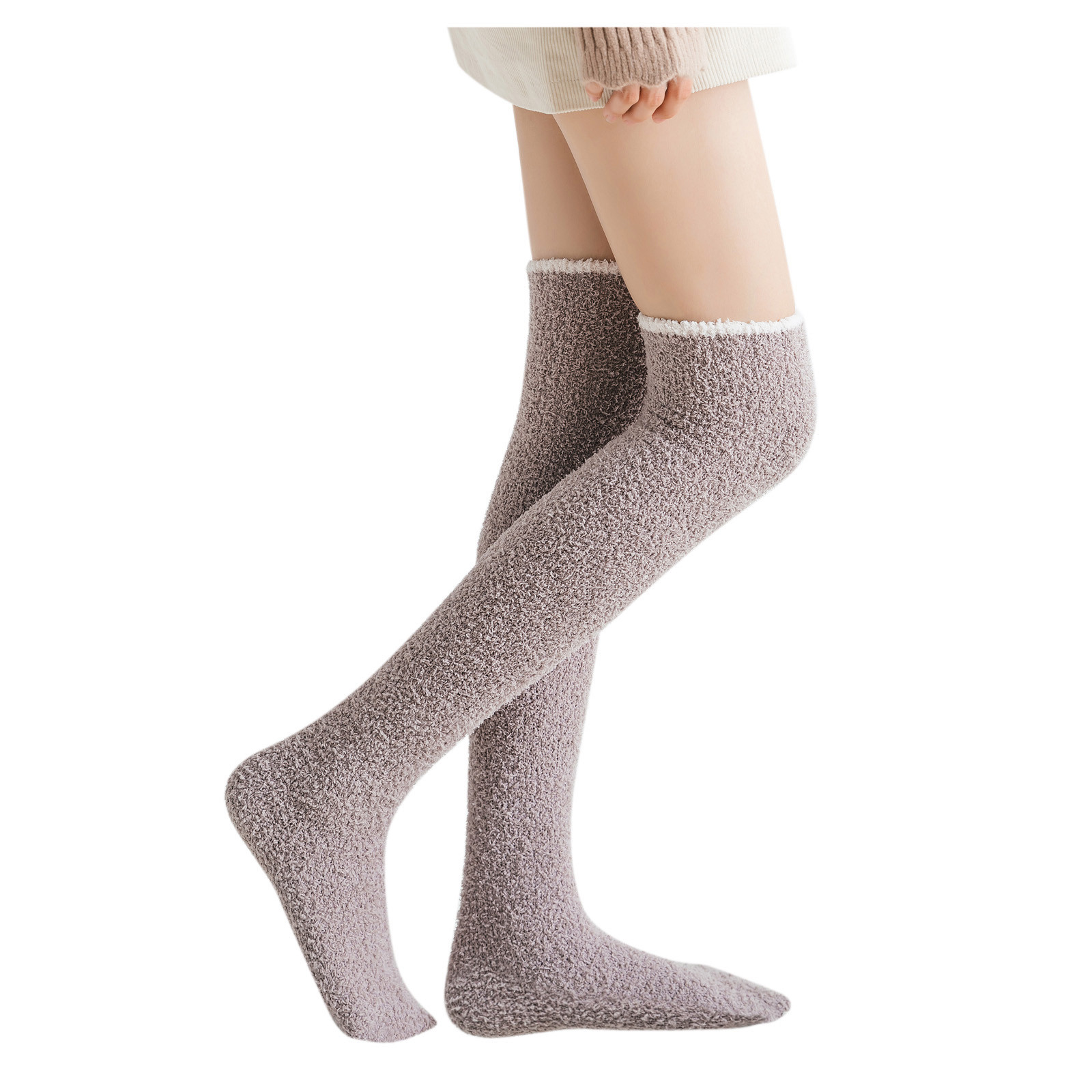 Women's Solid Fuzzy Socks Winter Warm 