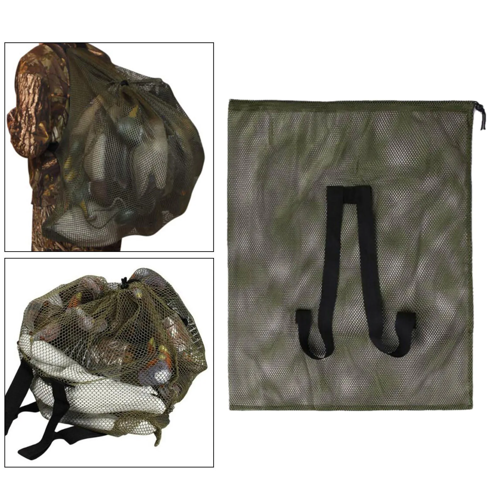 Hunting Adjustable Shoulder Straps Mesh Decoy Bags for Duck Goose Decoy Polyester Poratble Bait Bag Carrying