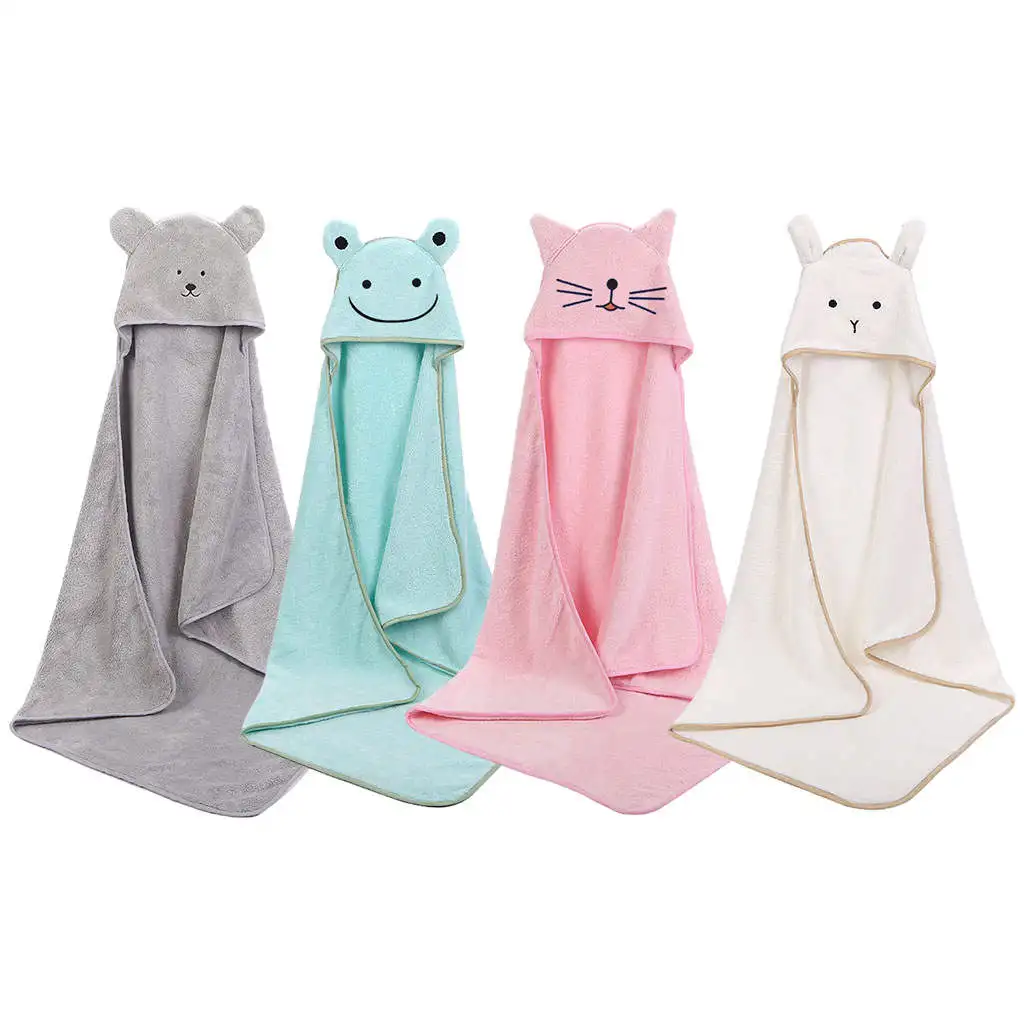 Baby Hooded Towel Bathtub Bath Soft Bathrobe Animal Shape Essentials Infant Towels for Unisex Children Newborn