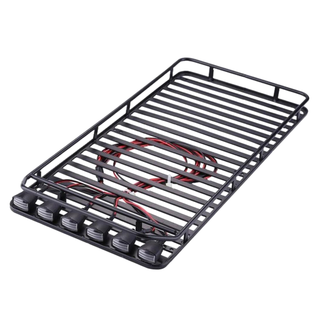 1/10 Roof Rack & Round 6LED Lights Kits for Traxxas 4 RC Crawler Accessory