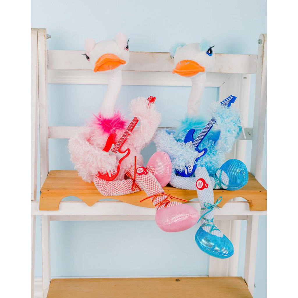 Lovely Electric Soft Plush Flamingo Holding Guitar Toy Dancing Singing Stuffed Doll Kids Gift Home Decor