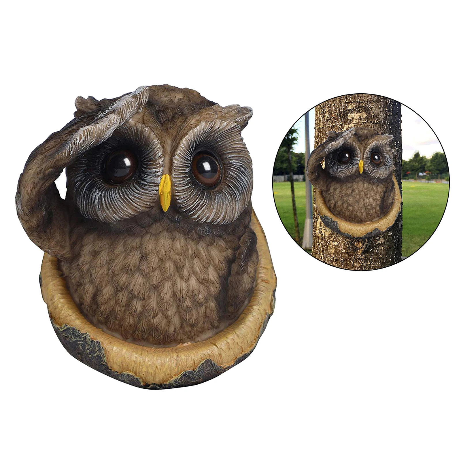 Owl Tree Hugger Outdoor Decorative Figurine ing on Tree Warming Gifts