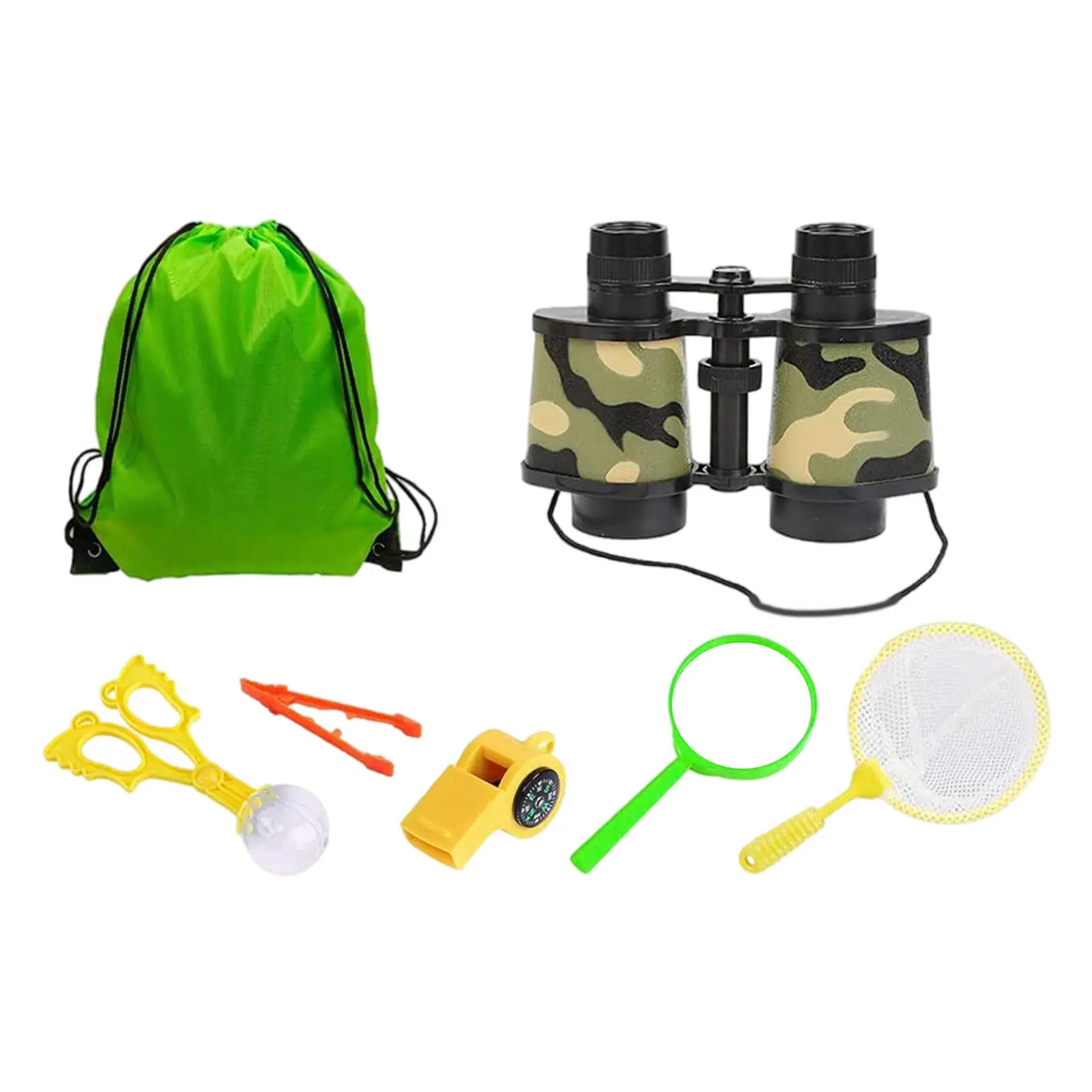 Bug Catcher Fishing Compass 23 Pcs Nature Exploration Kit for Children Outdoor Hiking Educational Games Toy with Mini Binoculars Kalawen Outdoor Explorer Set Magnifying Glass Adventure Whistle 