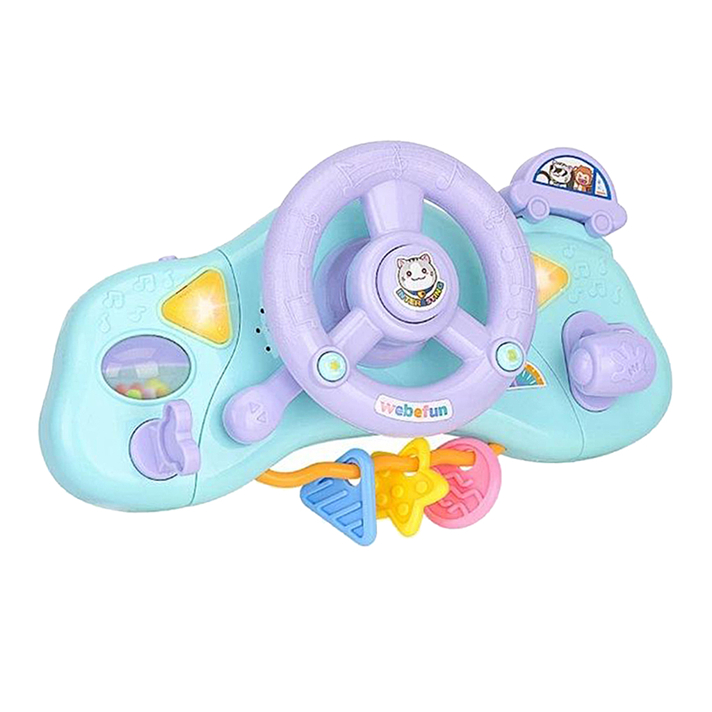 Music Steering Wheel Toy, Car Seat Toy with Music Steering Wheel