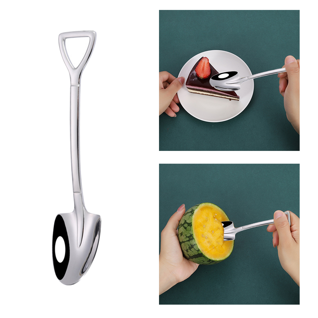 Coffee Spoon Cutlery Stainless Steel Retro Stainless Steel Shovel Ice Cream Spoon Scoop Creative Spoon tea-spoon Tableware