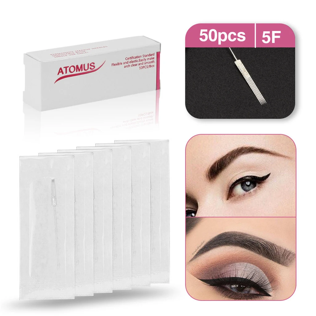 50PCS/Set DISPOSABLE Microblading LINER Needle 5F Stainless Steel Disposable