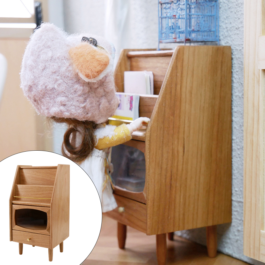 1/6 Scale Dollhouse Cabinet Storage Rack Miniature Home Room Decoration