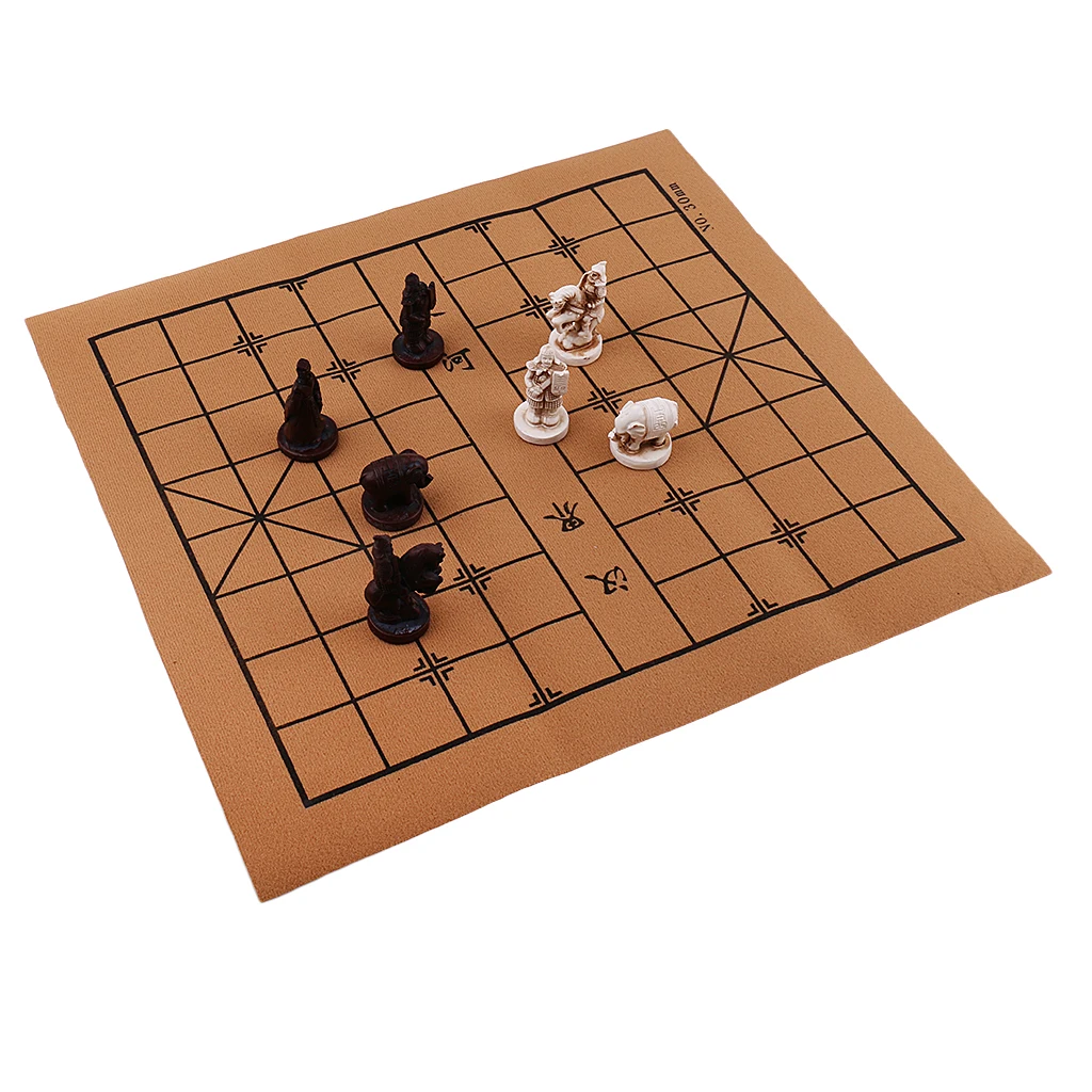 Chess Pieces Game Board Set Crafted and Chess Storage Fun Chinese Game