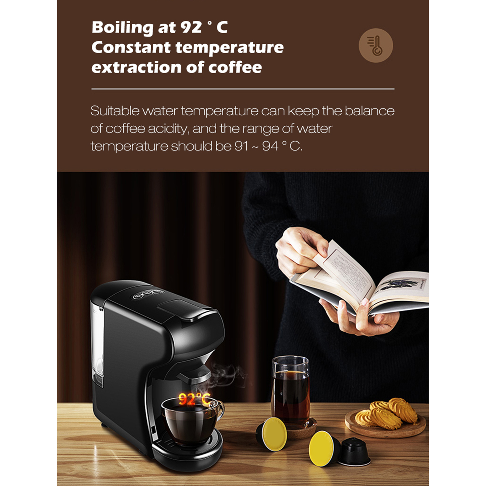 4in1 Espresso Machine Programmable Buttons 20oz for Nespresso Capsule Dolce Gusto Starbucks ESE  UK plug