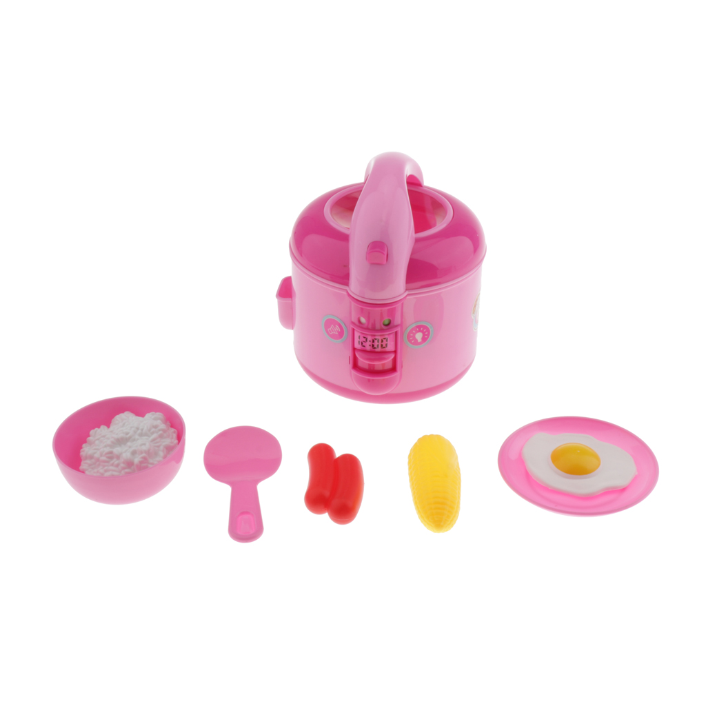 6 Pieces Pretend Play Electric Rice Cooker, Kitchen Play Set Fun Pretend Food