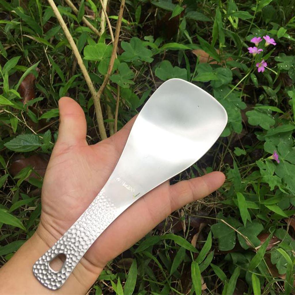 Camping Titanium Meal Spoon Cooking Rice Shovel Home Kitchen Utensils Paddle Outdoor Tableware
