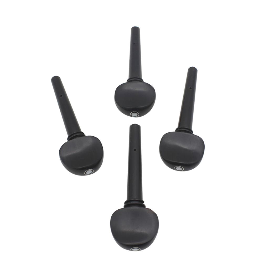 Handmade 4 Pieces Ebony Cello Tuning Pegs Tuners DIY for 3/4 4/4 Size Cellos Accessory