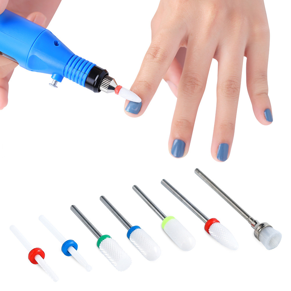 Polimento com Haste Salão de Beleza Pedicure Fresagem Cerâmica Multifuncional Brocas Conjunto Gel Limpo Unha Arte Manicure Profissional 12 Cheap Lixas e polidores de unha
