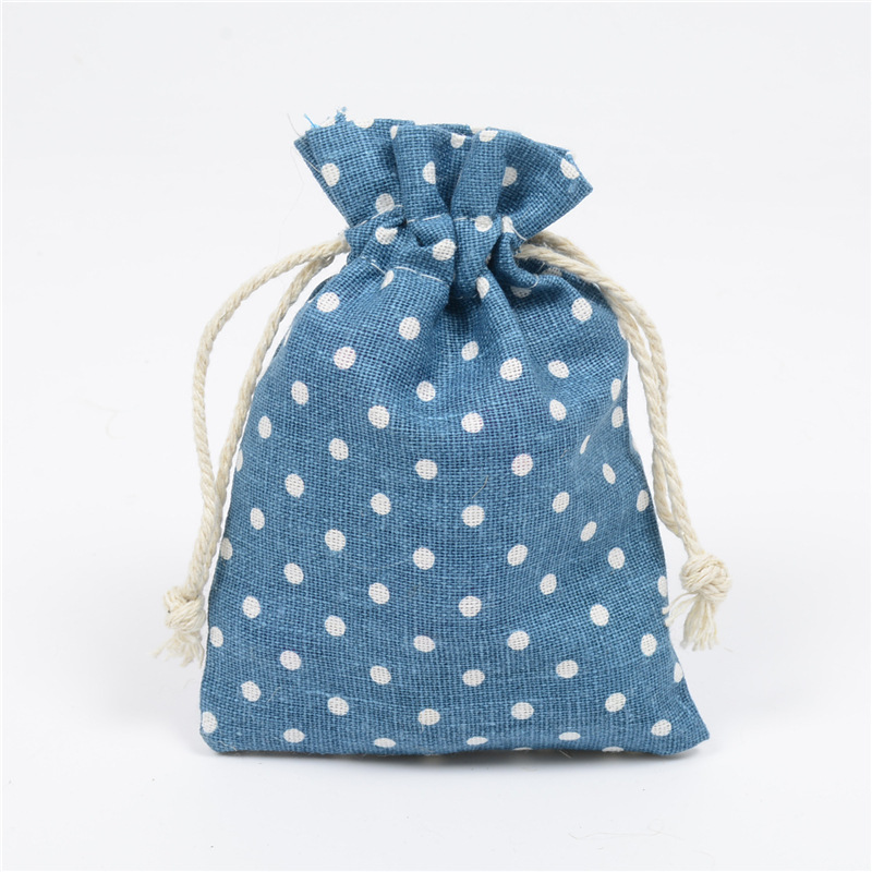 10 Stück Jutebeutel mit Punktmuster, Baumwollbeutel mit Kordelzug, Weihnachtsgeschenkbeutel für Geschenkverpackungen, Hochzeitsfeier-Beutel, 10 x 14 cm – Detail 12