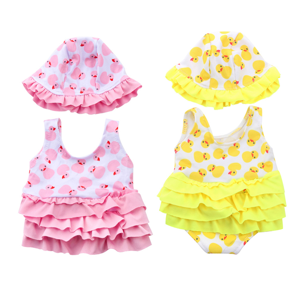 Doll Summer Clothes - Short Sleeve Swimwear Bathing Suit for 18inch American