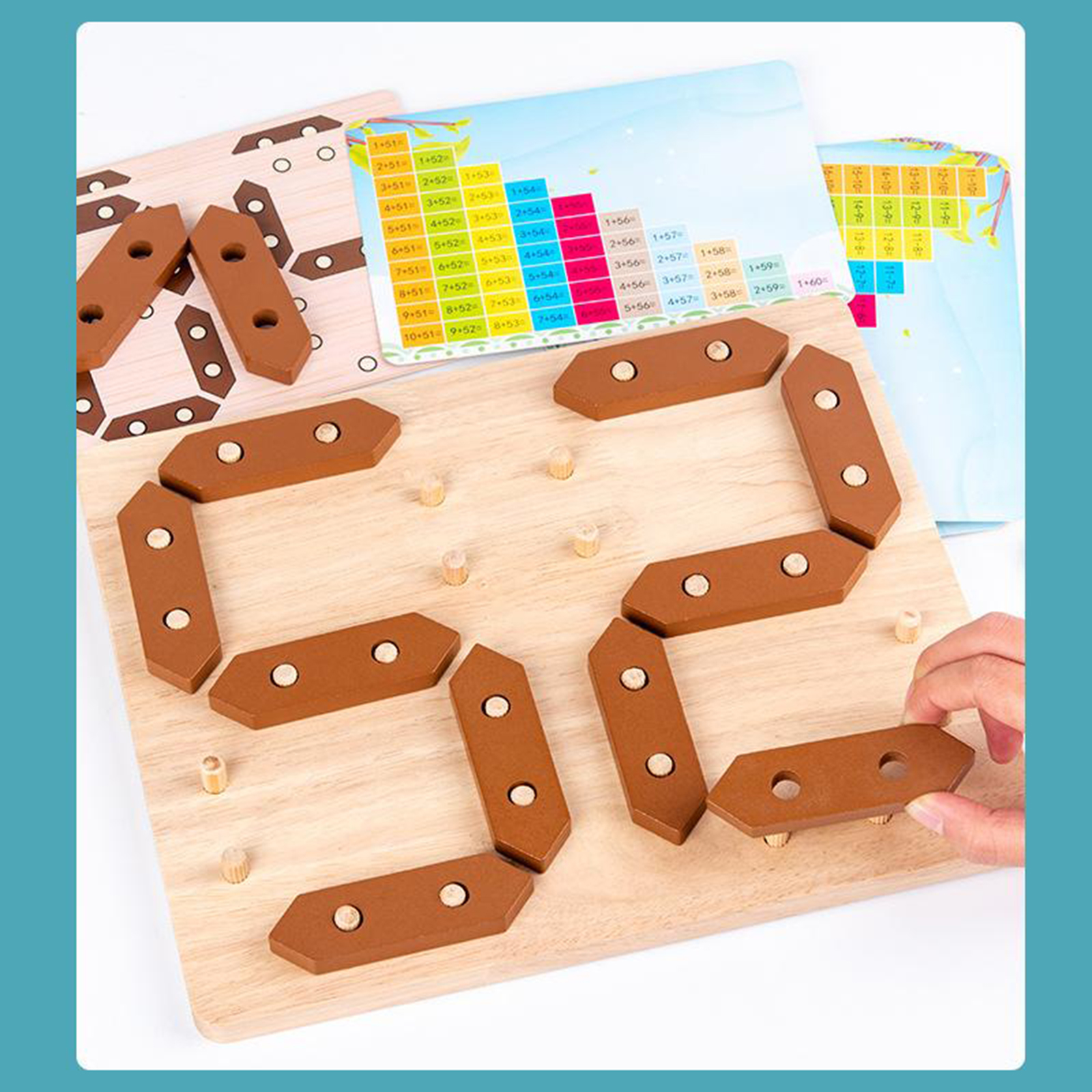 Wooden Number Puzzle Toys, Puzzle Game Preschool Stacking Blocks for Toddler,