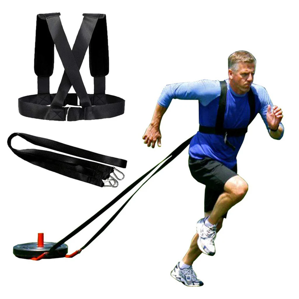 Adjustable Resistance Bands Sled Harness Tire Pulling Strap Fitness Resistance Workout Belts Training Aid