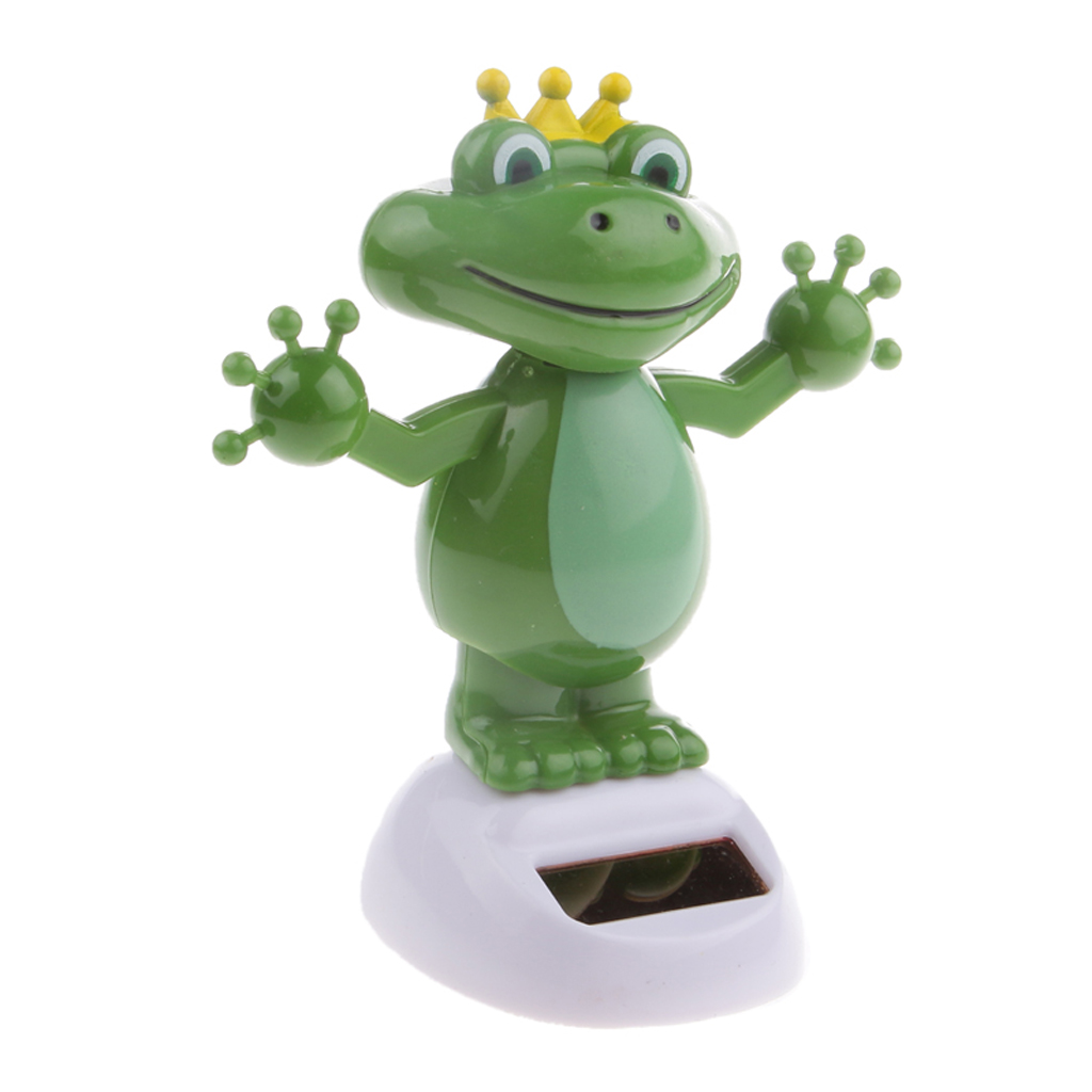 Cute Frog Doll Car Interior Ornament Solar Power Dancing Toy Car Home Decor Kids Toy Desk Table Office Display