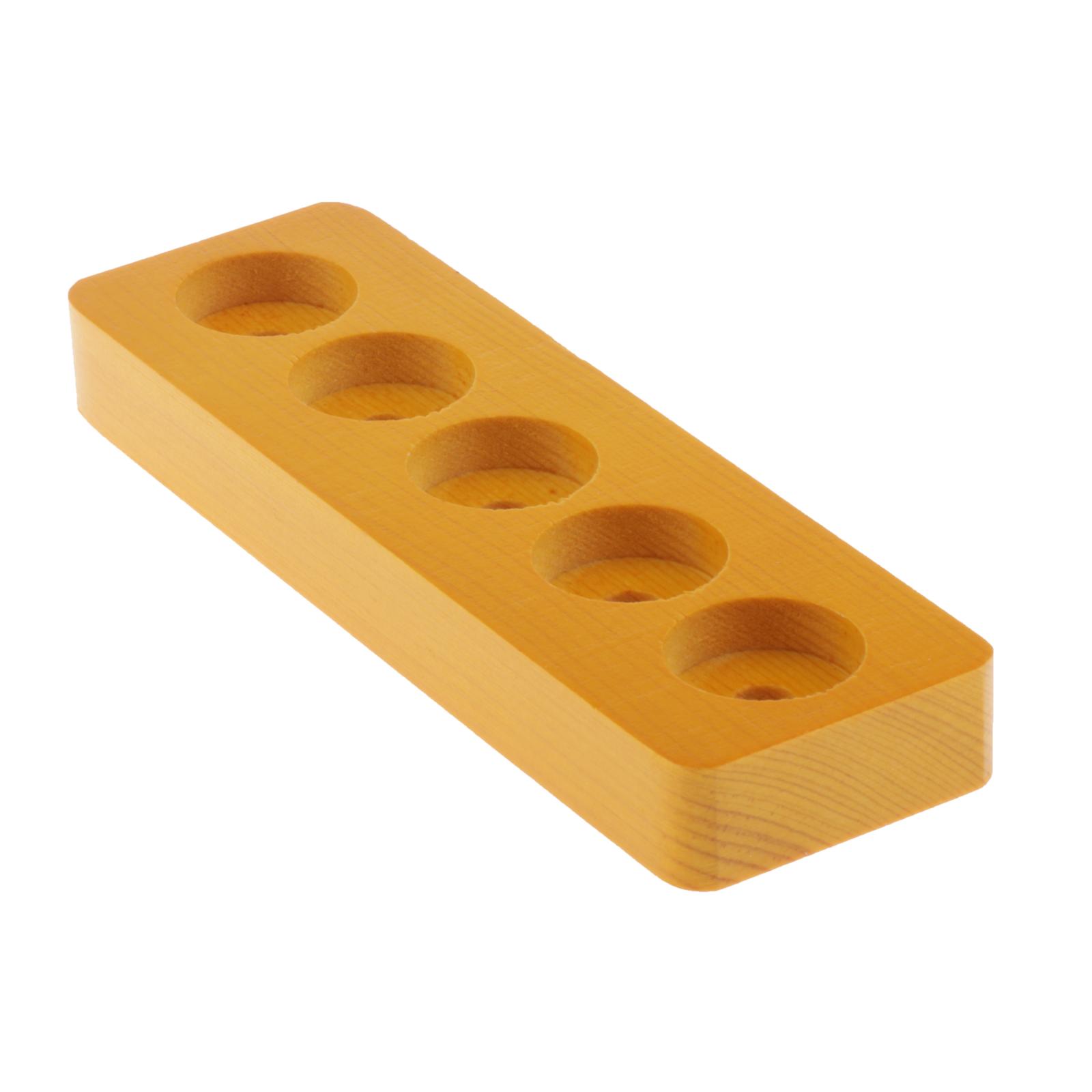 5 Slots Tray Wooden Essential Oil Display Holder Stand Container,Natural Hard Pine Wood,Compact Size