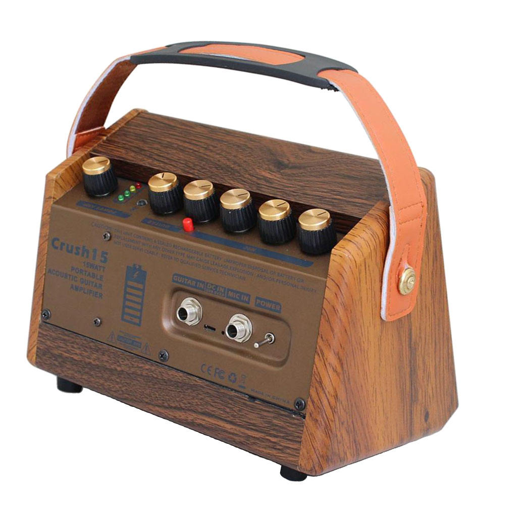 Portable 15 Watt Electric Guitar Amplifier Amp BT Speaker and Mic Interface