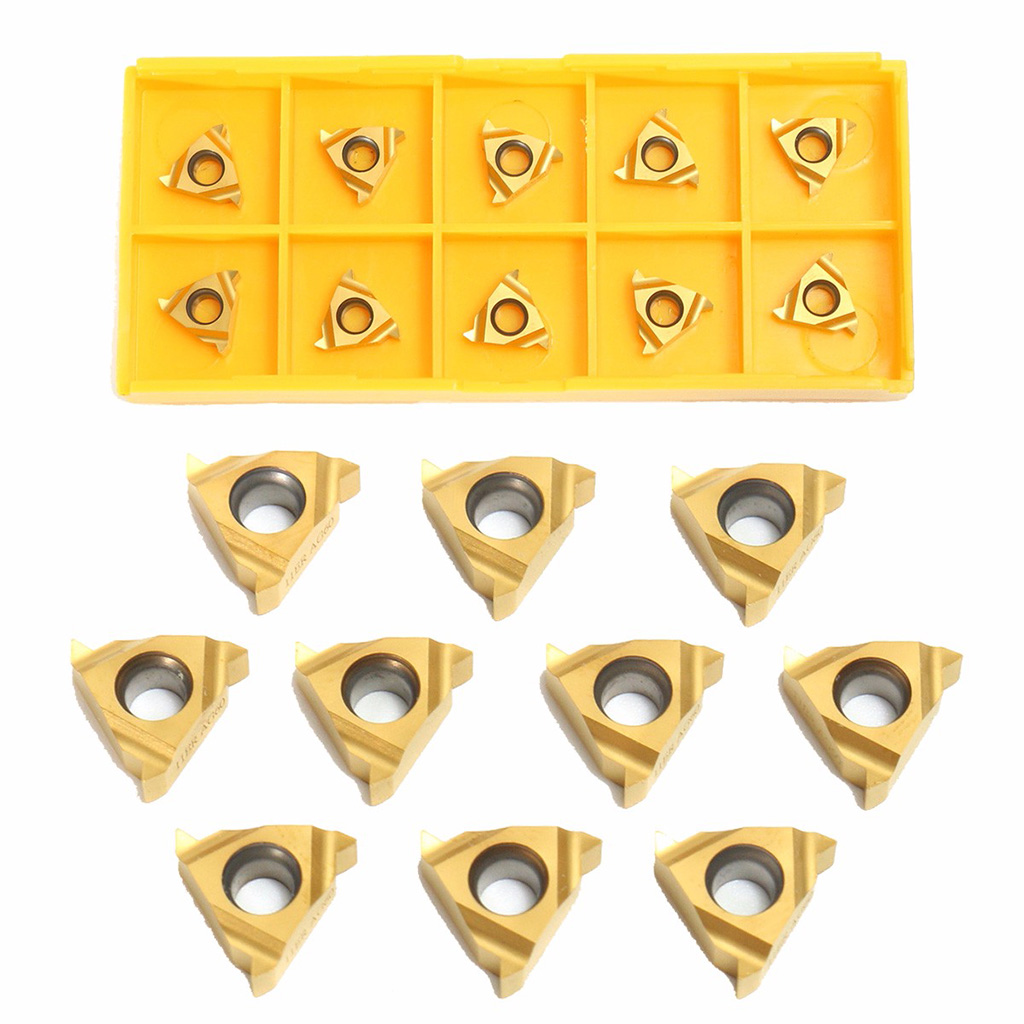 10PCS 11ER A60 CNC Carbide Insert Cutter Lathe Turning Tool Kits For Steel