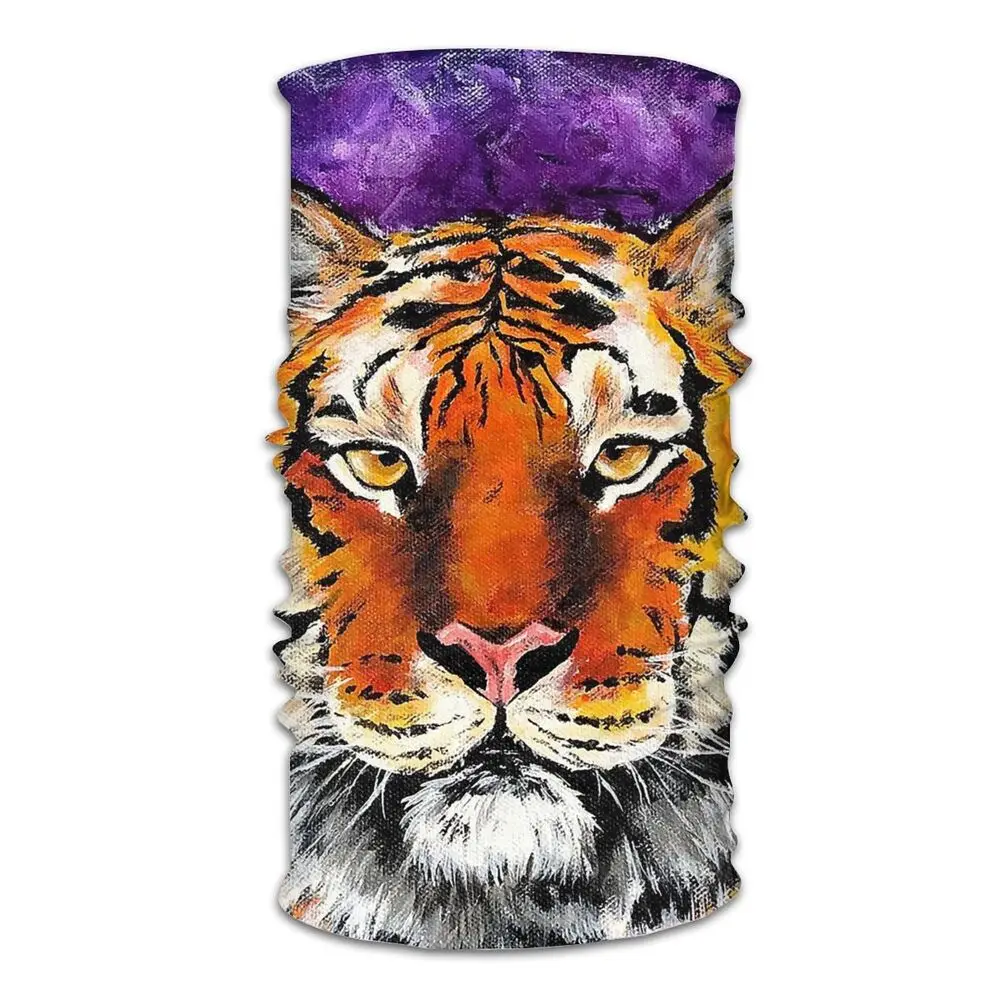 LSU Mike The Tiger Magic Scarf Half Face Mask Halloween Tube Scarf cool gift for father Neck Bandana Dustproof Headband Outdoor mens knit scarf