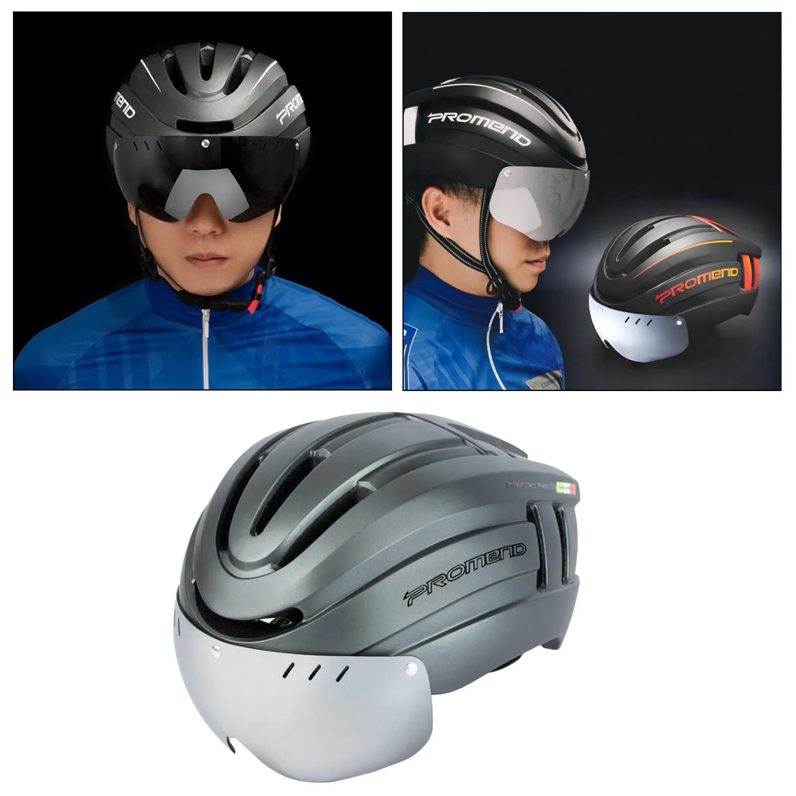 MTB Bicycle Helmet Men Women Lighting Road Bike Cycling Electric scooter Helmet Motorcycle Helmet with Tail Light and Visor