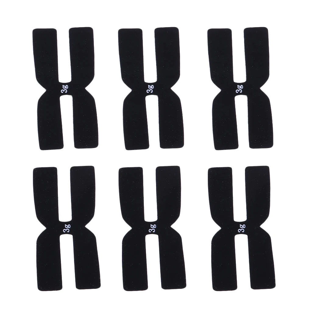 6 Pieces Professional 3g Tennis Racket Balance Bar Silicone H-shaped Weighted Power Strips