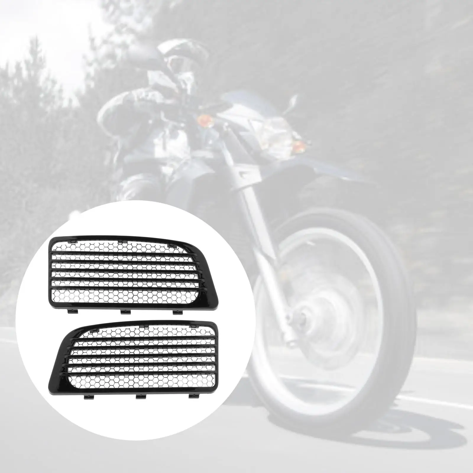 1Pair Motorcycle Radiator Grills w/ Metal Mesh Fit for Harley Touring Twin Cooled 14+ Motorbike Replacement Parts