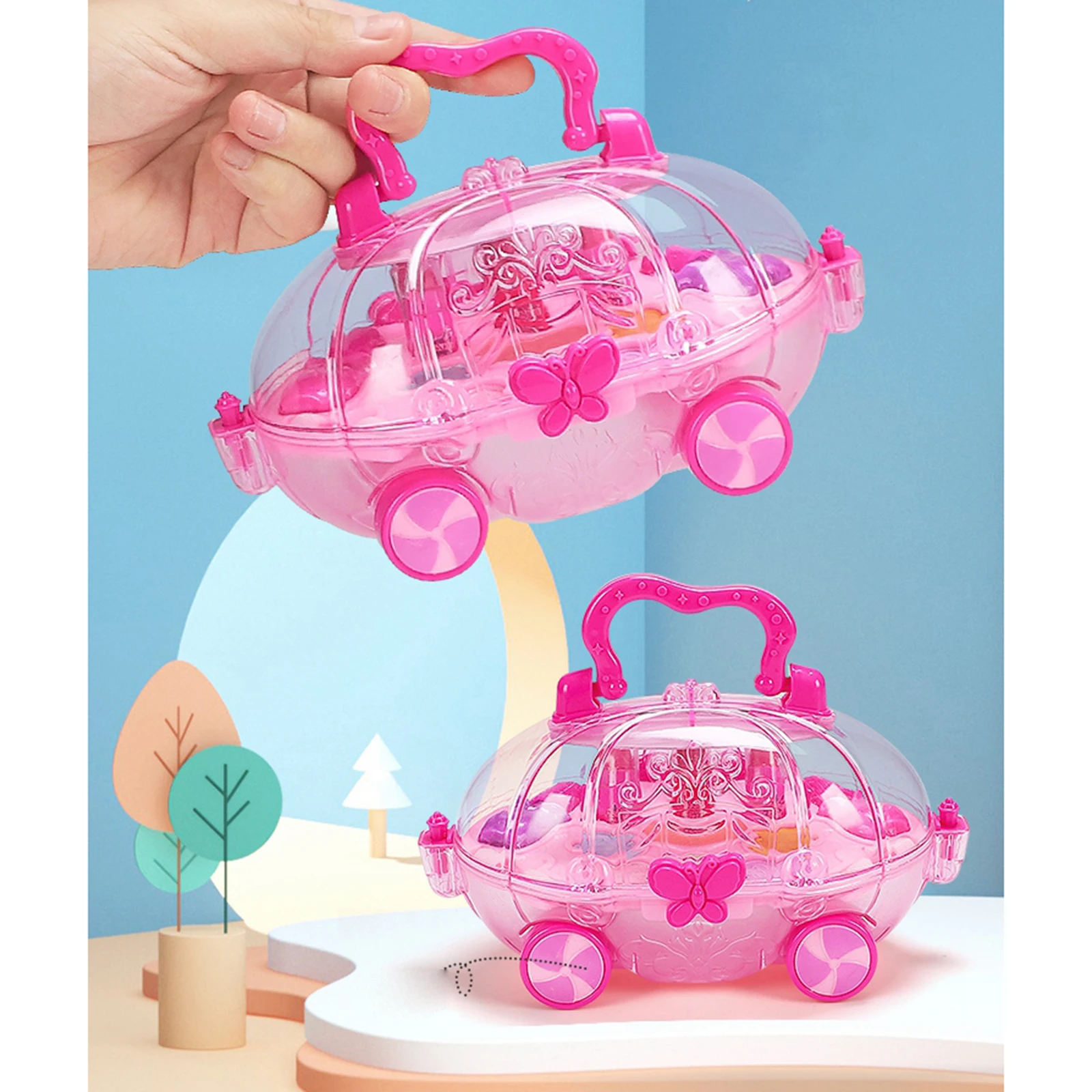 Makeup Toy Princess Set Kids Girls Kids Cosmetology Cosmetic Kit Handbag Pretend Play Make Up Toys For Children Girls Toy