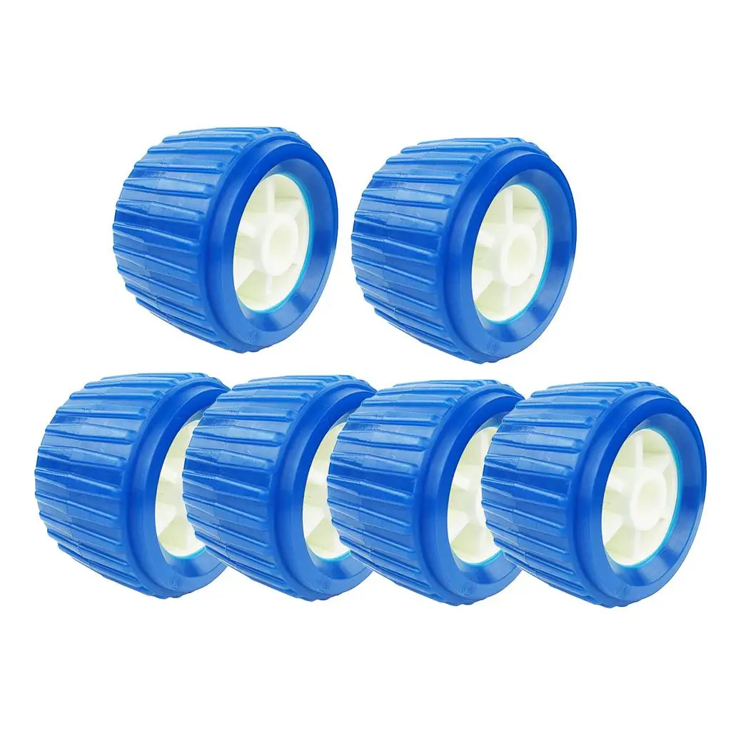 6 Piece Boat Trailer Roller Marine Boat Ribbed Wobble Roller Plastic