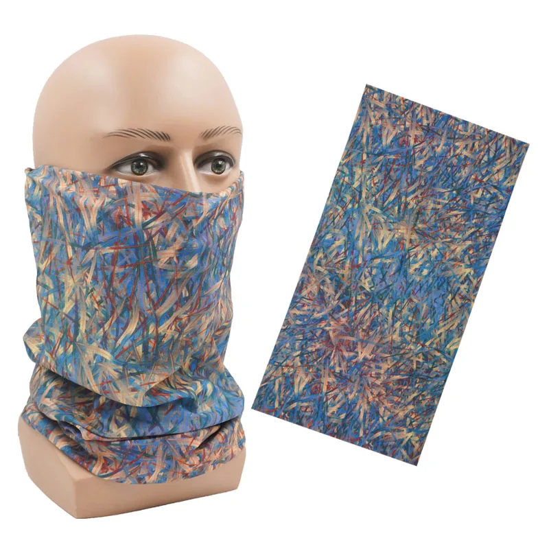 mens scarf for summer Outdoor Travel Hair Headband Stripe Rainbow Color Breathable Face Bandana Mask Sun Protection Letter Flower Cycling Head Scarf man scarf