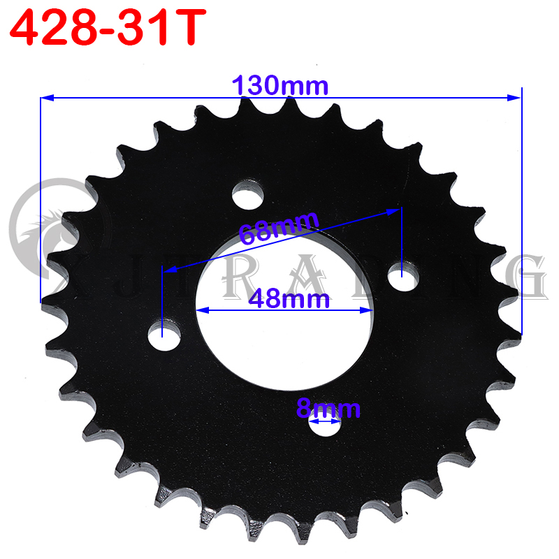428/420 ketten 25T/31T/32T/41T/48T 48MM Kettenräder Hinten zurück Kettenrad Cog Für ATV Quad Pit Dirt Bike Buggy Go Kart Motorrad – Detail 2