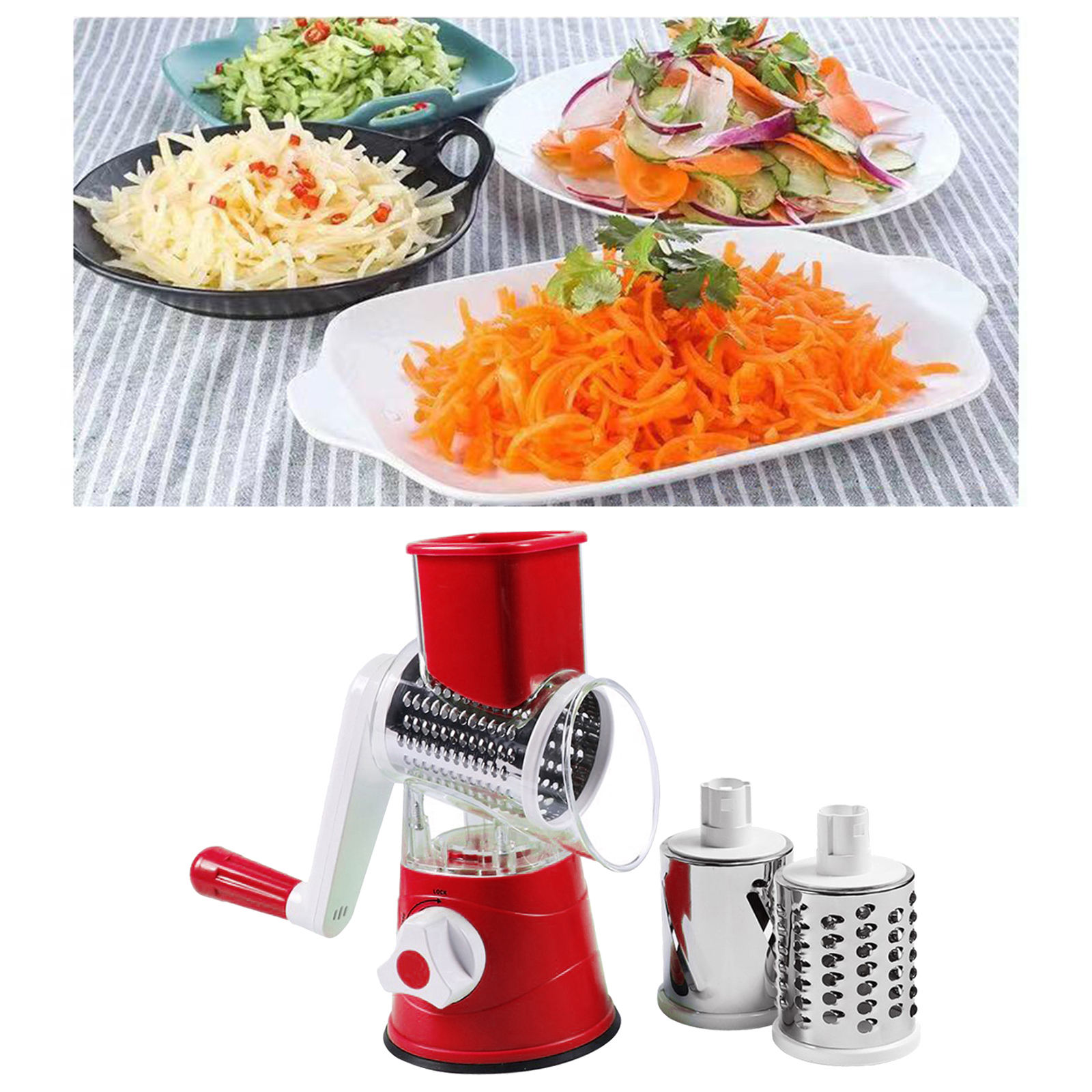 Rotary Grater Manual Vegetable Cutter Fast Hand Crank Fruit Shredder Potato Cheese Cucumber Kitchen Gadgets