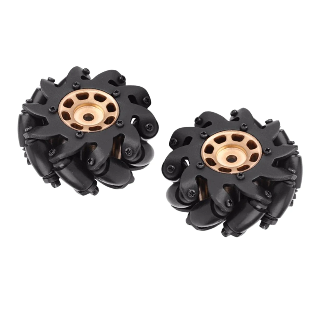 2pcs 60mm Drive Wheels Left/Right Crawler Wheels for Mecanum RC Car Toy