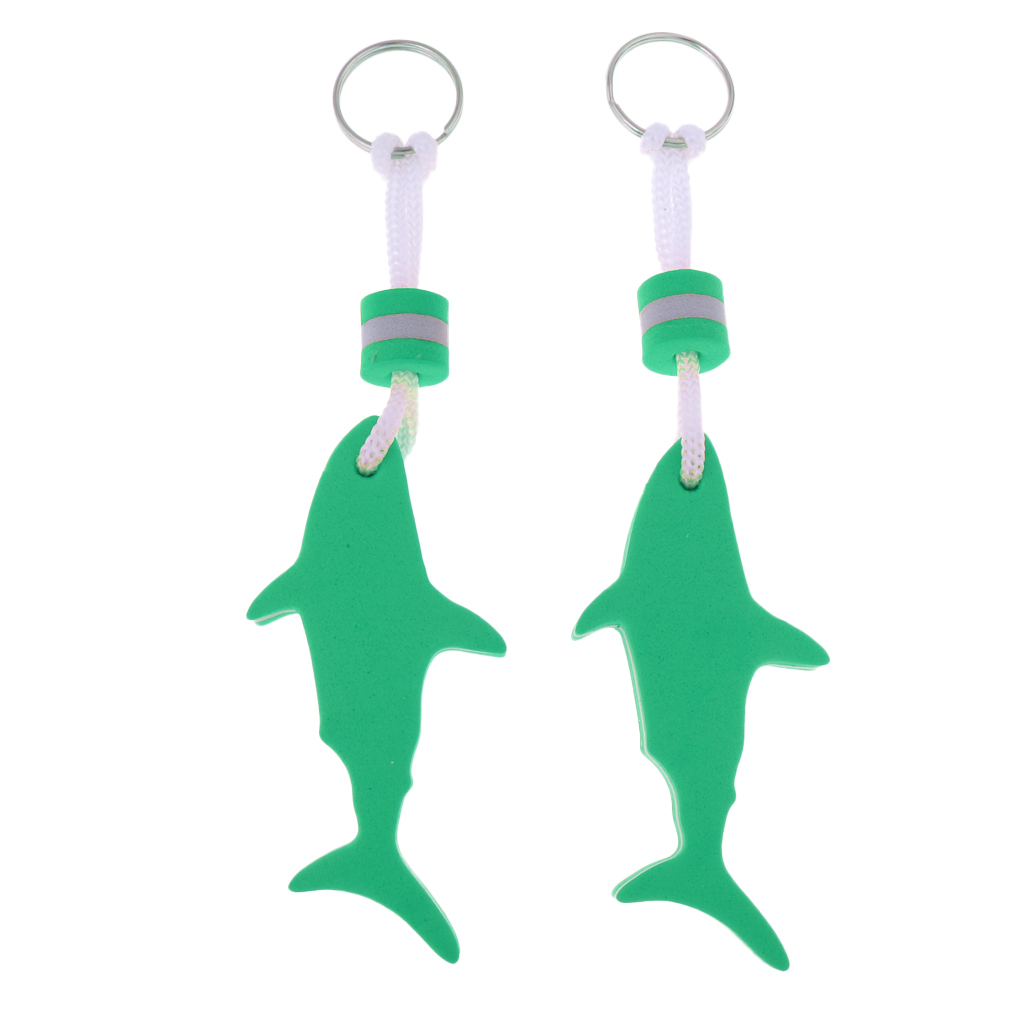 Perfeclan Bulk 2 Shark EVA Floating Keychain Keyring for Kayaking Beach Seaside Swim Fishing Drifting Sailing Rafting